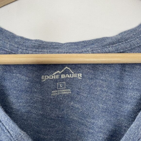 Eddie Bauer blue short sleeved v-neck t-shirt cotton modal women's size large - Picture 3 of 6